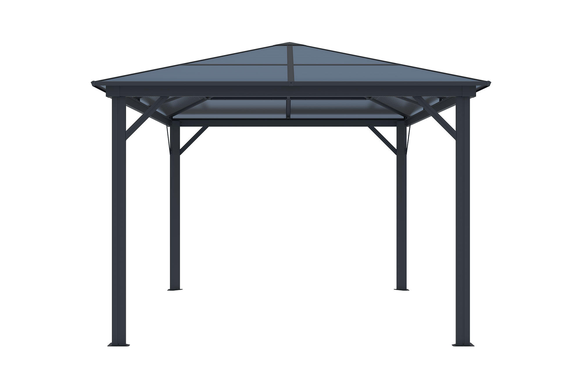 PAVILLON Grace Anthrazitgrau 4m x 3m - Grau, Metall (395/251/300cm) - Cazeboo