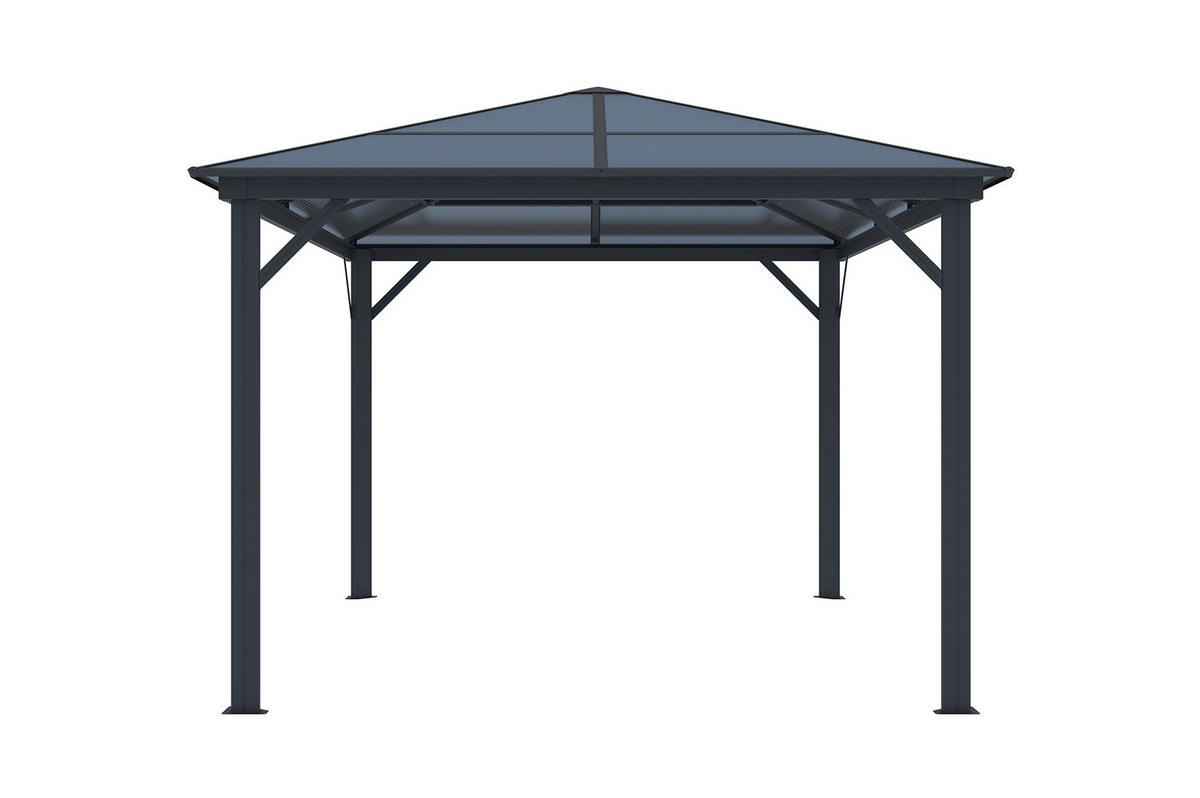 PAVILLON Grace Anthrazitgrau 4m x 3m - Grau, Metall (395/251/300cm) - Cazeboo