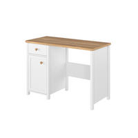 SCHREIBTISCH STORY 3 - Eichefarben/Weiß, Holzwerkstoff (110/76/52cm) - Meblini