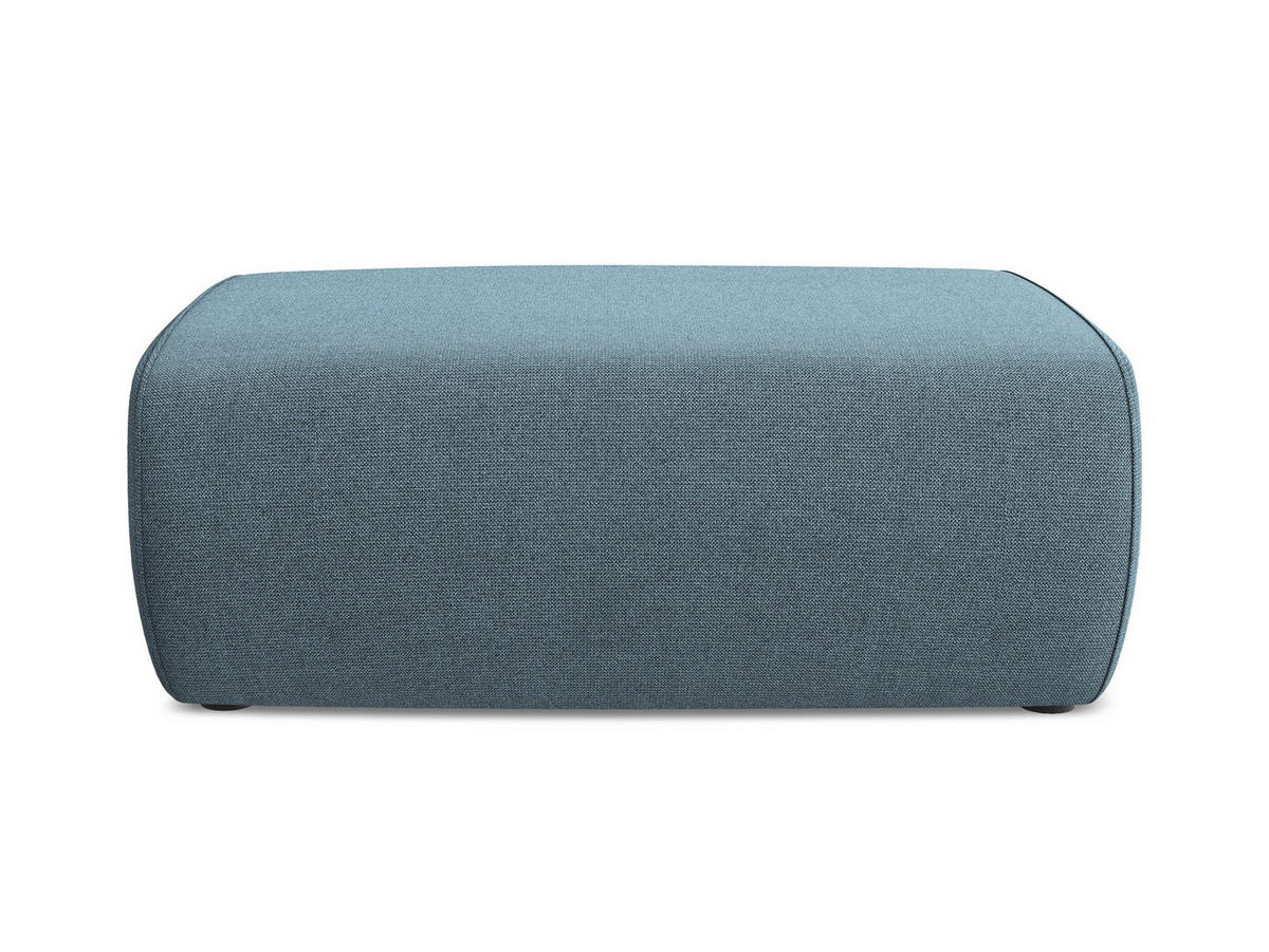 POUF Strukturstoff Stoff Blau - Blau/Schwarz, Kunststoff/Textil (102/40/62cm) - Makamii