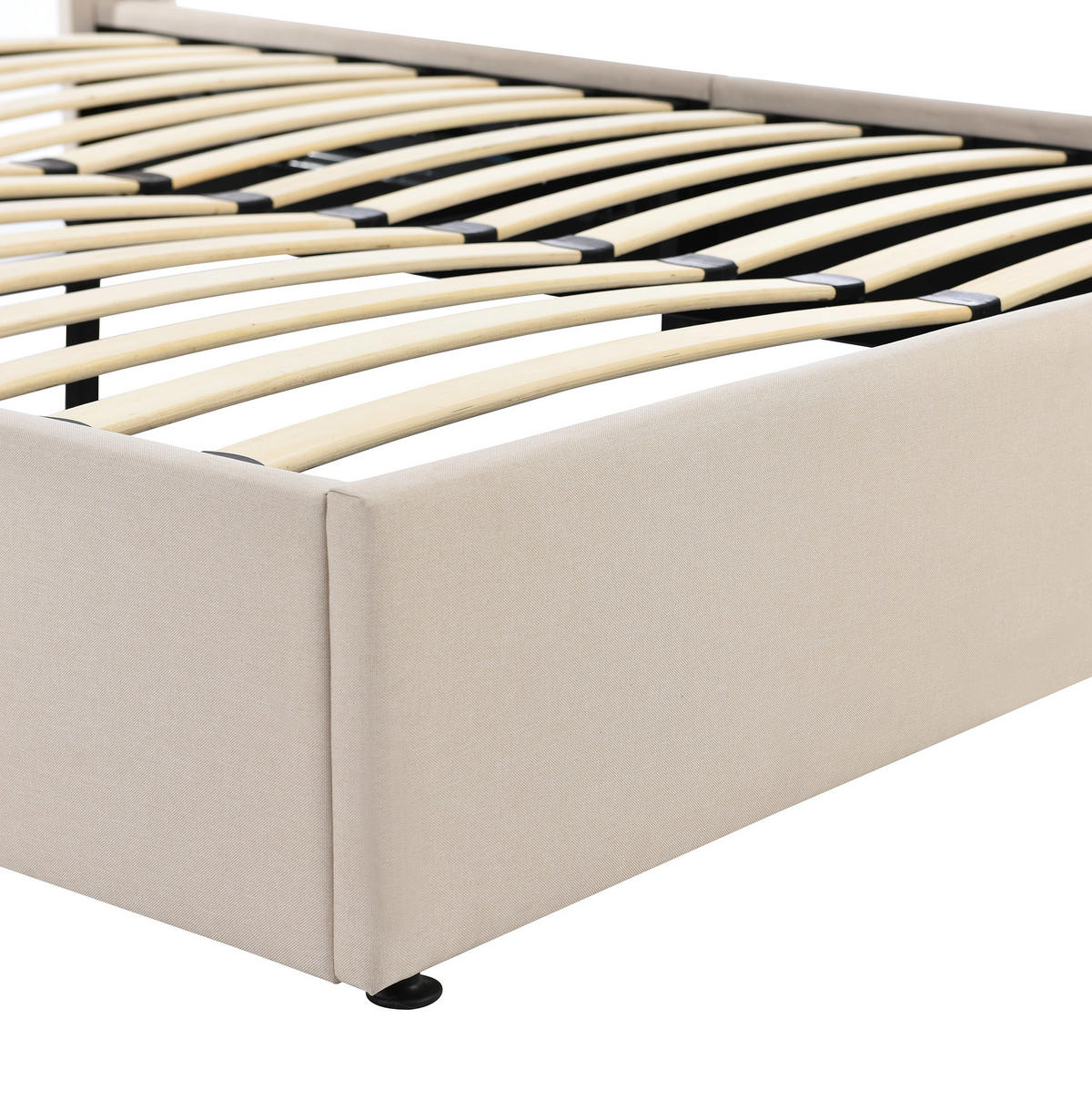 SCHRANKBETT 140/200 cm beige mit hydraulischem Bettkasten - Beige, Textil (140/200cm) - OKWISH