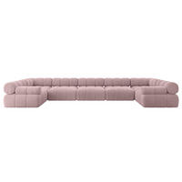 WOHNLANDSCHAFT modulares Sofa Birno-U3 - 475x190x70 cm Rosa Cord - Rosa, Holzwerkstoff/Textil (475/70/190cm) - ALTDECOR