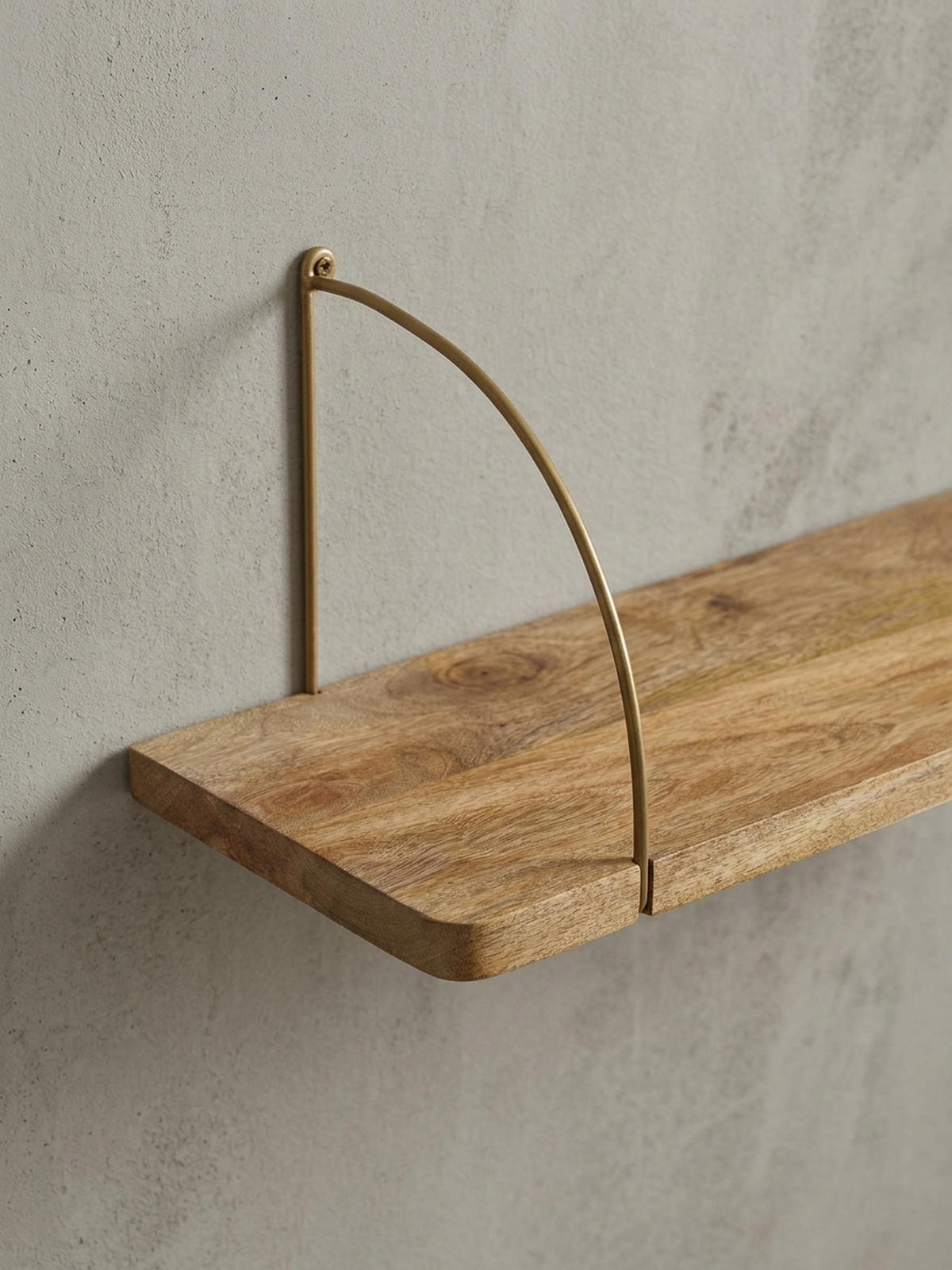 WANDREGAL TEVERE Mango Massivholz Eisen Industrial, Beige 60x22x25 cm - Beige, Holz/Metall (60/25/22cm) - KADIMA DESIGN