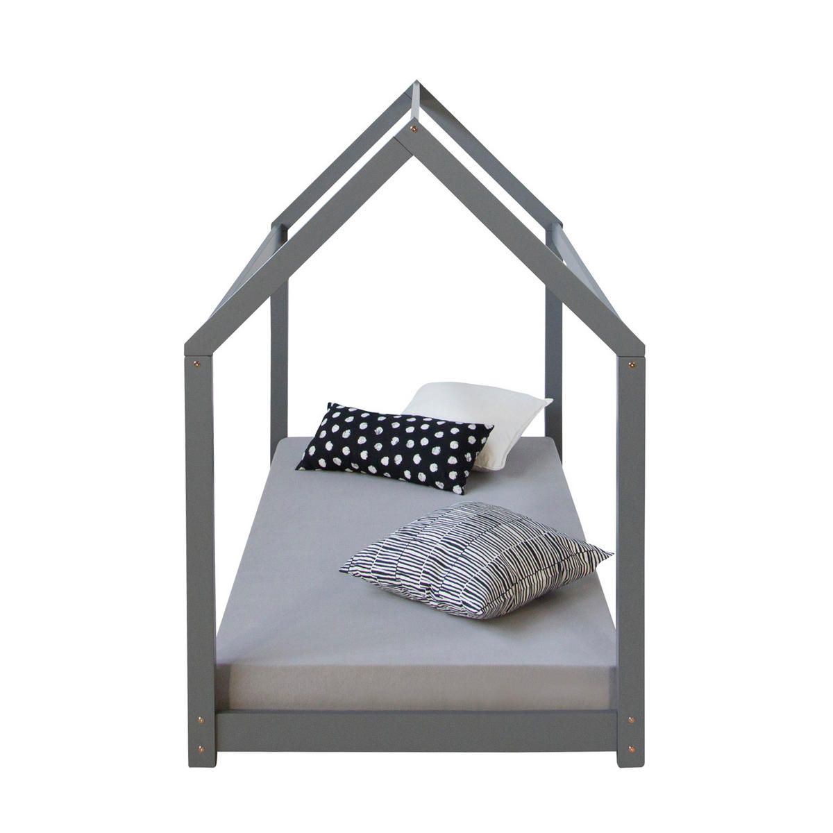 HAUSBETT 80/160 Grau - Grau, Holz (166/137/87cm) - Homestyle4u