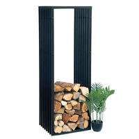 KAMINHOLZREGAL Metall Schwarz 150 cm 96430 - Schwarz, Metall (50/150/40cm) - DanDiBo