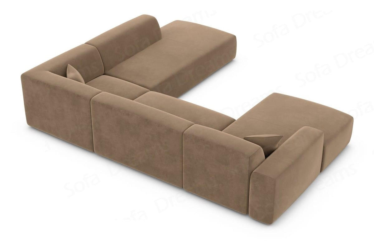 WOHNLANDSCHAFT Genova Braun Samtstoff - Braun, Kunststoff (326/70/263cm)