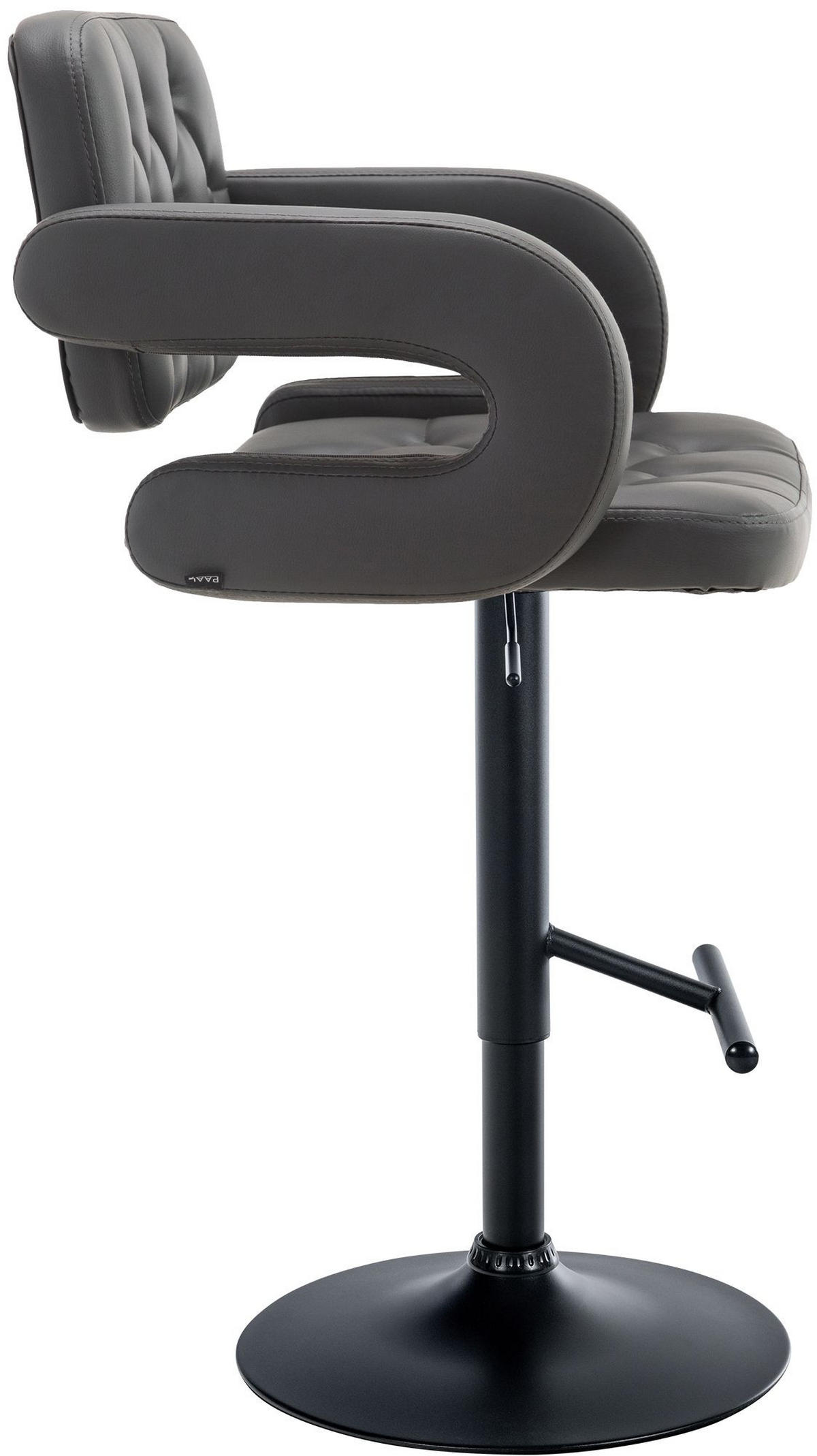 BARHOCKER Lederlook grau - Schwarz/Grau, Textil/Metall (62/103/55cm) - CLP