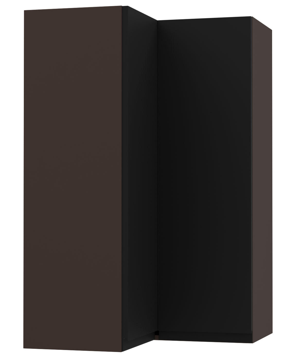 ECKHÄNGESCHRANK Avellino W14/60 Lava / Schwarz Acryl Matt 60 / 60 / 96cm - Dunkelgrau/Schwarz, Holz/Holzwerkstoff (60/96/60cm) - Feldmann-Wohnen