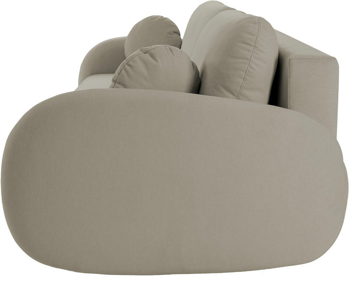 SCHLAFSOFA Bafra Beige Velours - Beige/Schwarz, Holz/Textil (232/92/102cm) - Selsey
