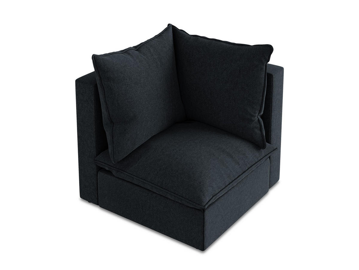 SOFAELEMENT Samt Stoff Blau - Blau/Schwarz, Holzwerkstoff/Kunststoff (90/77/90cm) - Makamii