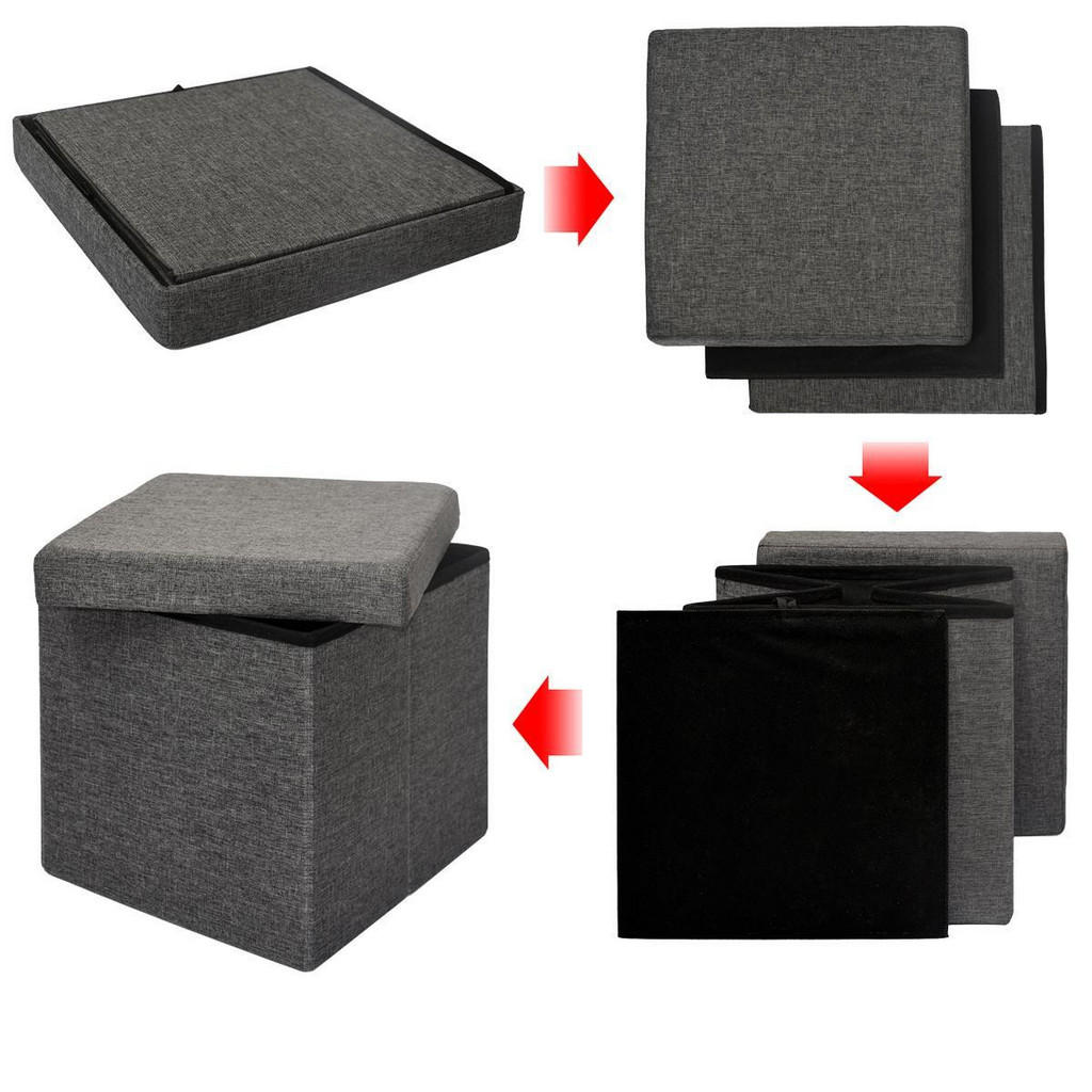 Thumbnail - Dunedesign Sitzwürfel, Grau, Kunststoff, Quadratisch, 38x38x38 cm, Wohnzimmer, Hocker, Sitzwürfel
