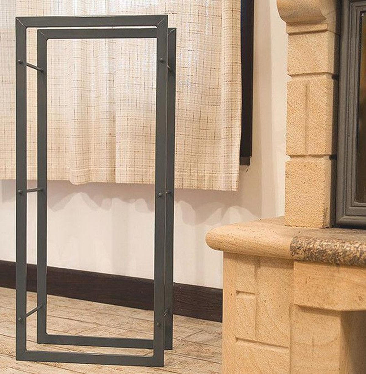 KAMINHOLZREGAL Kaminholzständer 100cm Grau Holzkorb Kaminholzhalter Regal - Grau, Metall (44/100/20cm) - DanDiBo