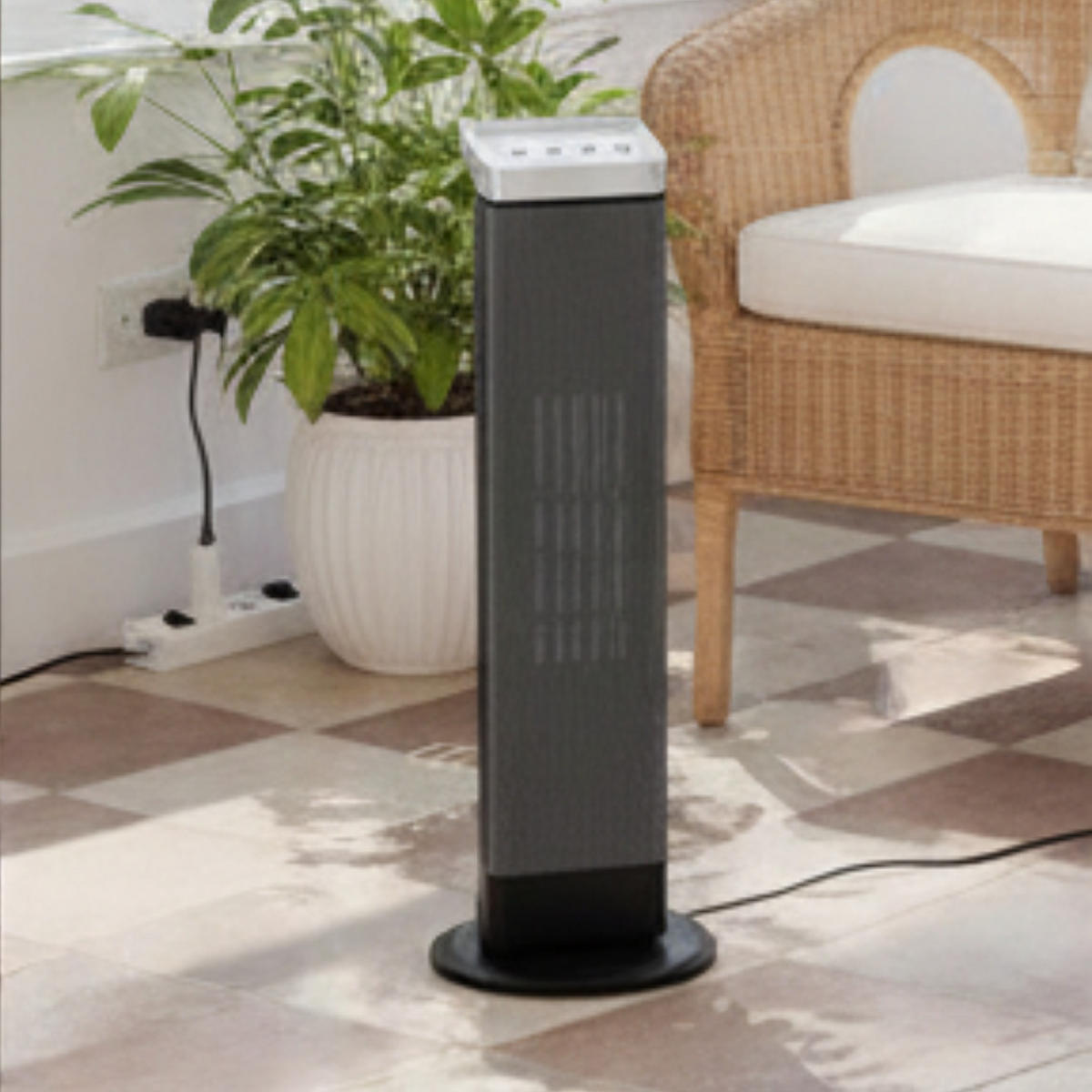 HEIZLÜFTER Elektro 2000 W Thermostat Tragbar Schwarz - Grau, Kunststoff (18/13/23cm) - JUNG