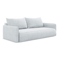3-SITZER SOFA mit Schlaffunktion Chenille Stoff Blau - Blau/Schwarz, Kunststoff/Textil (216/86/105cm) - Makamii