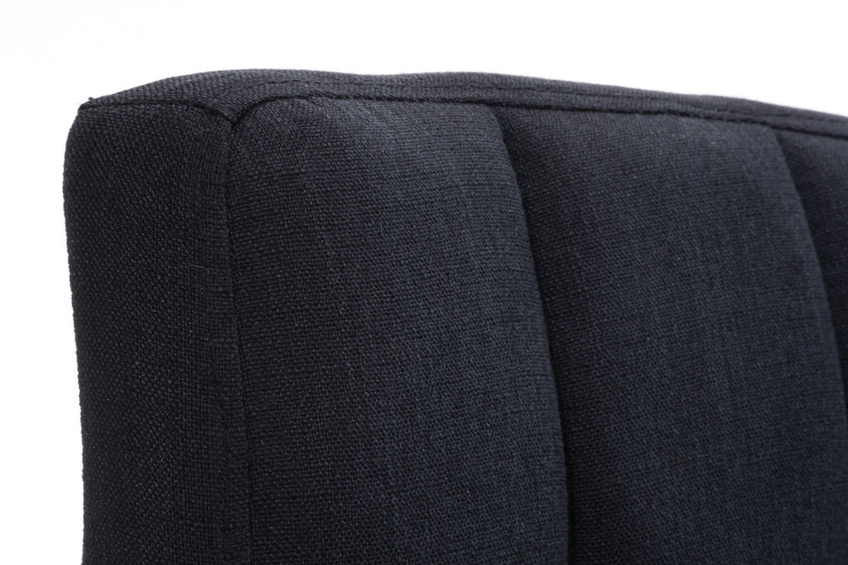 BARHOCKER Rezar Stoff Schwarz Silber - Schwarz, Textil/Metall (46/94/47cm) - DELUKE