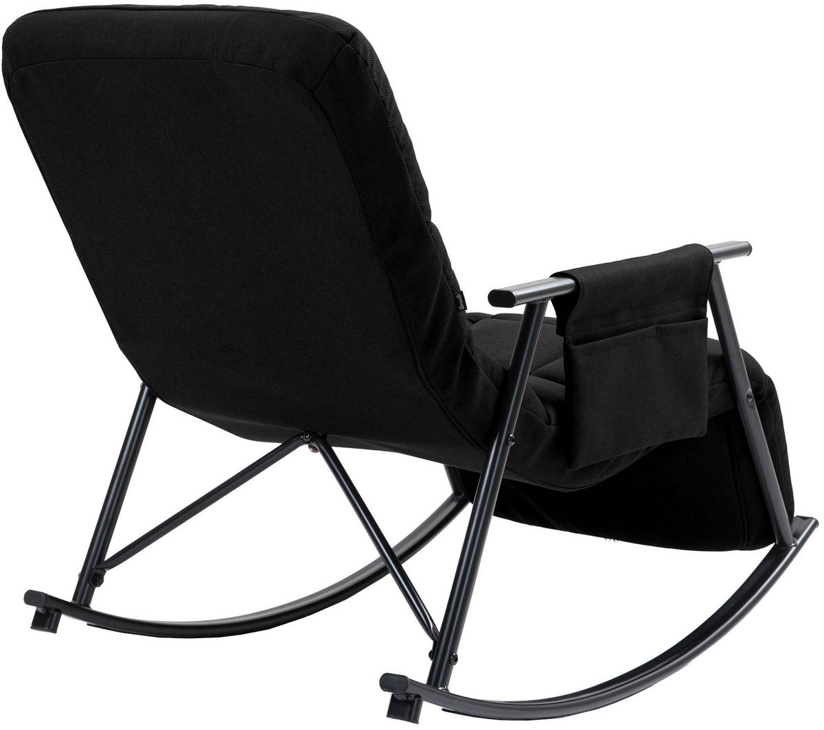 SCHAUKELSTUHL Mika Indoor 61x100x66cm Stoff Schwarz Liegestuhl - Schwarz, Kunststoff (61/66/100cm) - DELUKE