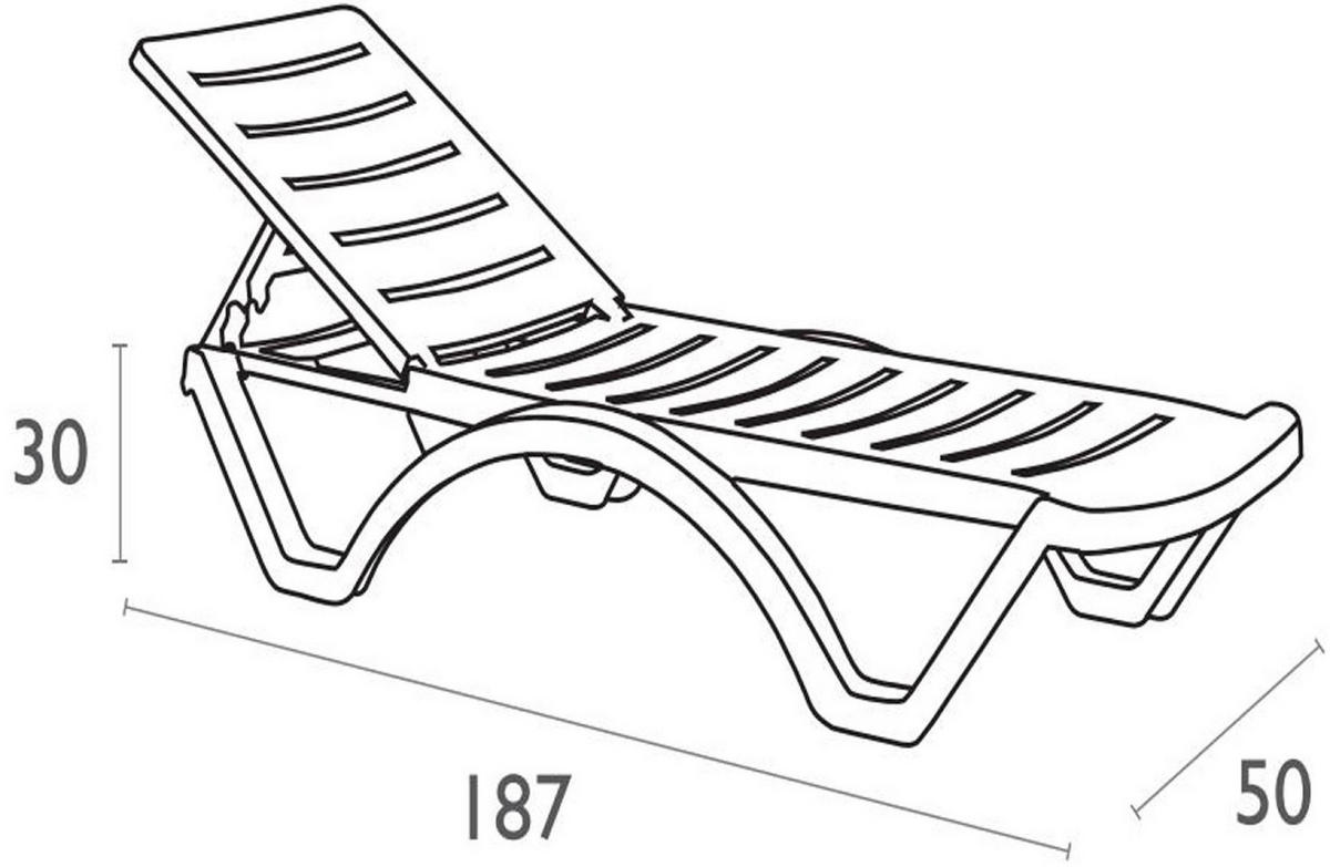 SONNENLIEGE Aquarius - 4er Set - Weiß, Kunststoff (50/30/187cm) - TPFGarden