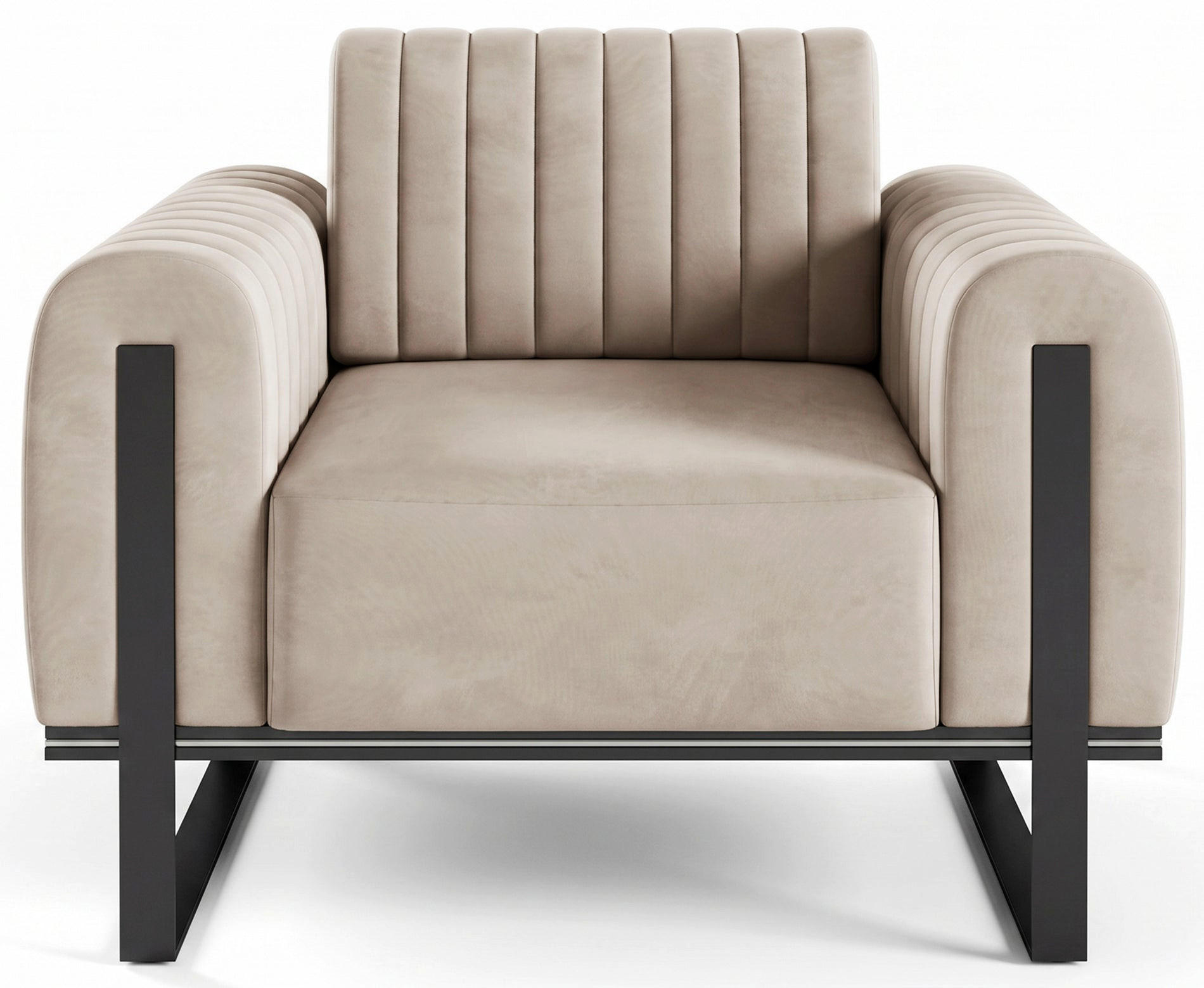 SESSEL Parissa 106 cm - Ecru/Schwarz, Holz/Metall (106/79/92cm) - Selsey