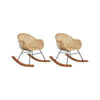 SCHAUKELSTÜHLE 2er Set Naturfarben Lavinio - Naturfarben, Naturmaterialen (61/80/98cm) - Beliani