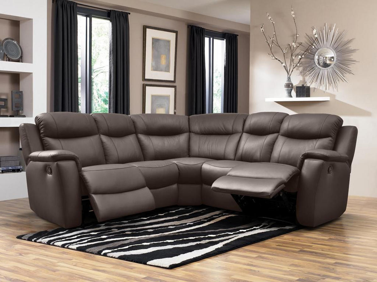 RELAXSOFA Leder Ecksofa - Braun - EVASION - Braun, Leder (217/217cm) - Vente-Unique