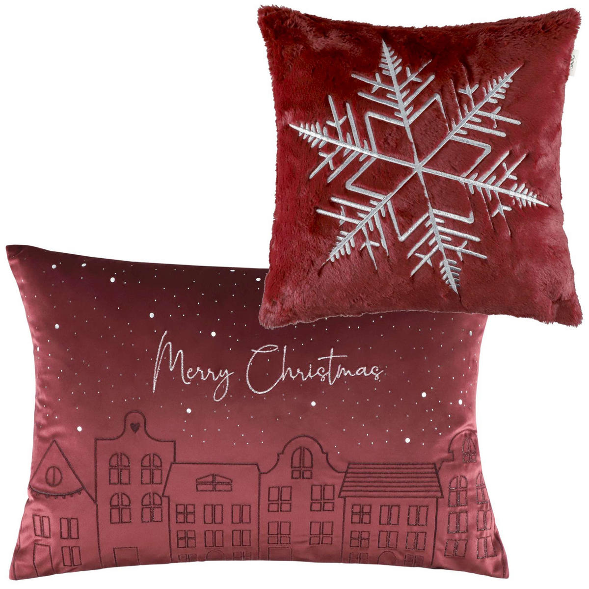 ZIERKISSENHÜLLE WEIHNACHTEN TOWN - Rot, Textil (60/40cm) - Esprit