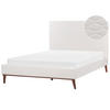 POLSTERBETT mit Lattenrost 160x200 cm Weiß Bayonne - Creme, Textil (160/200cm) - Beliani