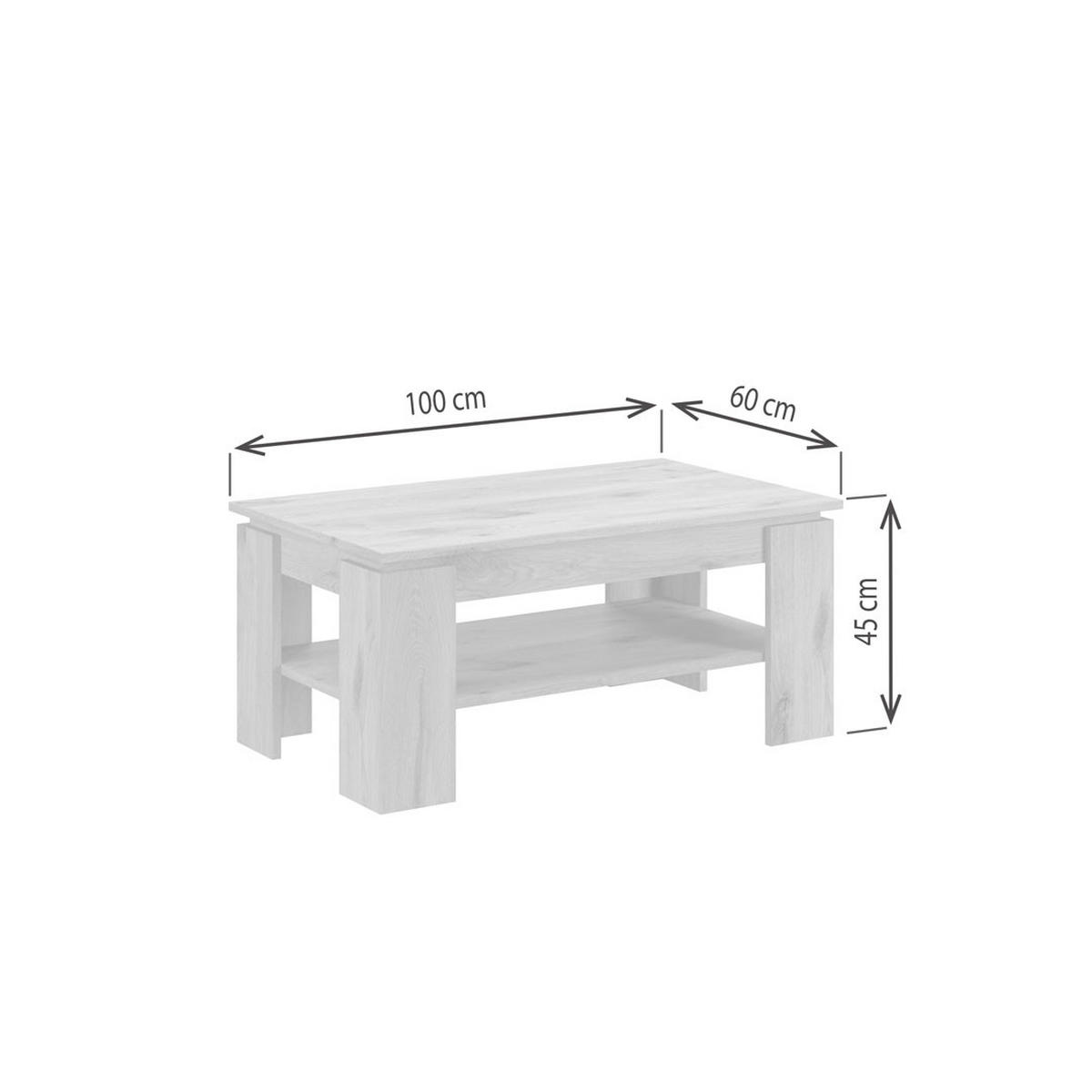 COUCHTISCH Titan 60/100/45 cm - Eiche Wotan, Holzwerkstoff (60/100/45cm) - Xonox