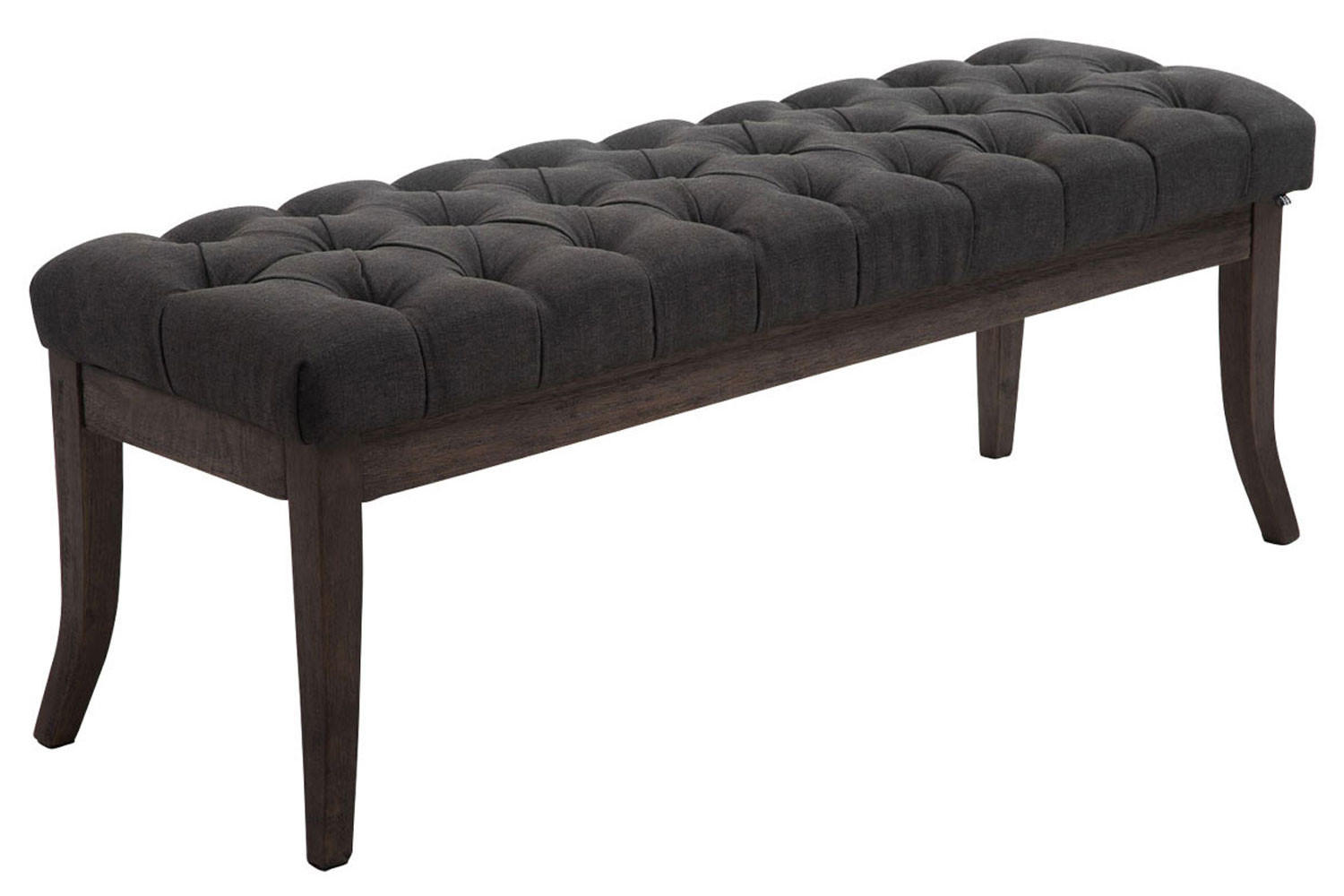 SITZBANK Cannes Stoff Dunkelgrau Dunkelbraun - Dunkelgrau, Textil (120/46/38cm) - DELUKE