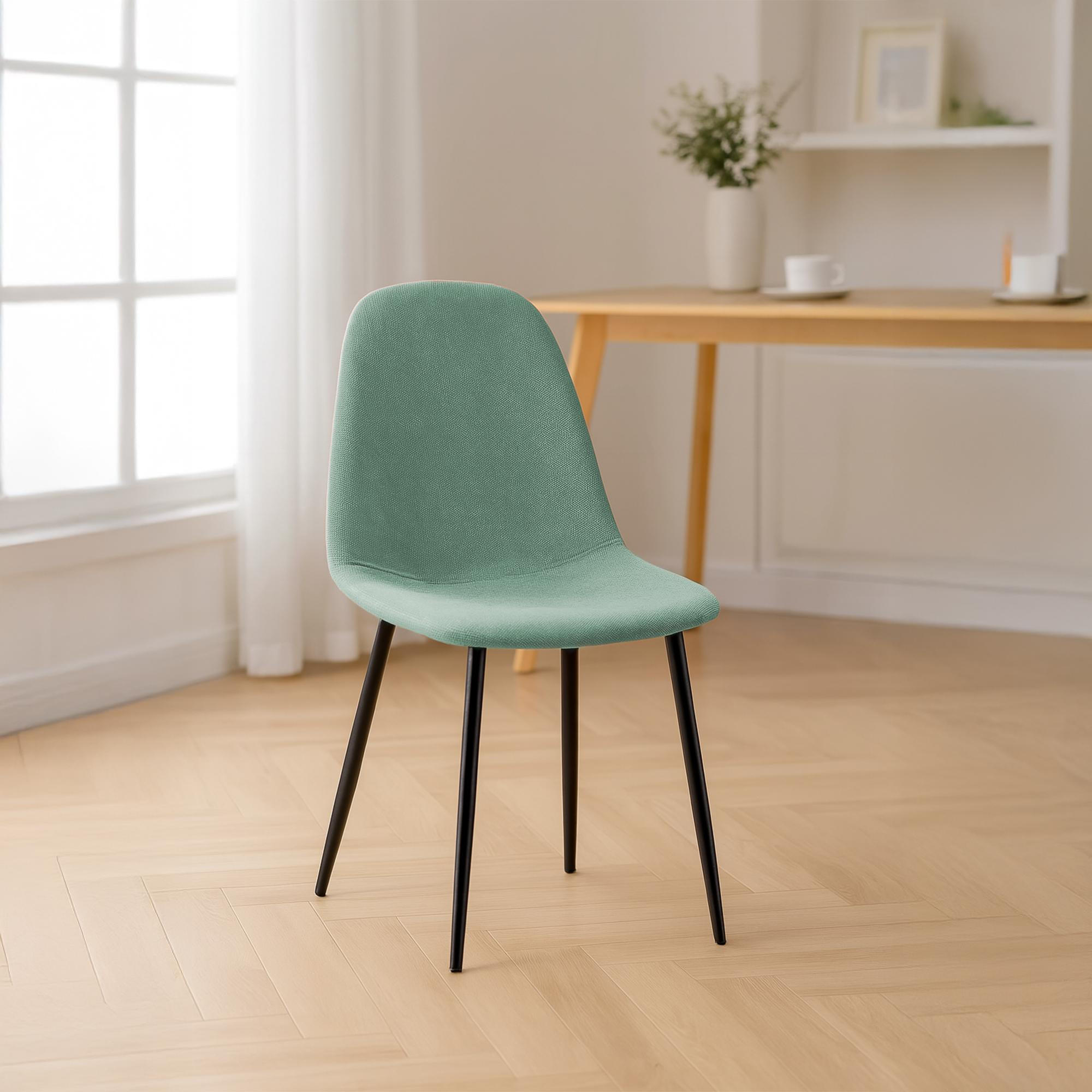 STUHL Stoff Hellgrün - Schwarz/Hellgrün, Textil/Metall (44/88/51cm) - CLP