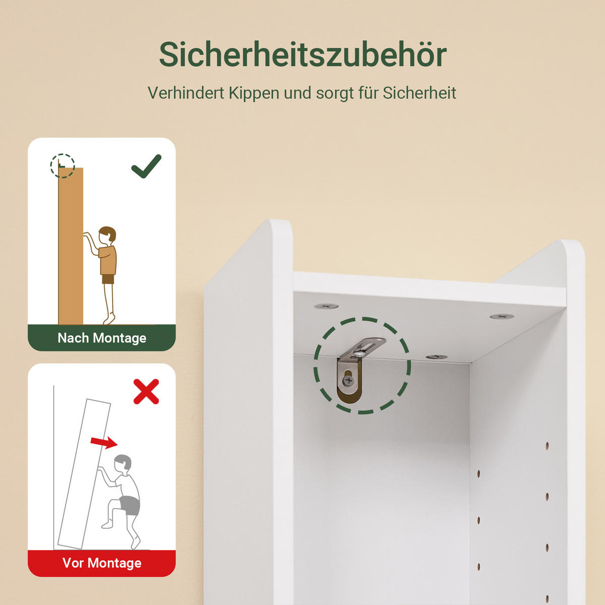 HOCHSCHRANK schmal Weiß, 20x20x145cm - Weiß, Holzwerkstoff (20/145/20cm) - SoBuy