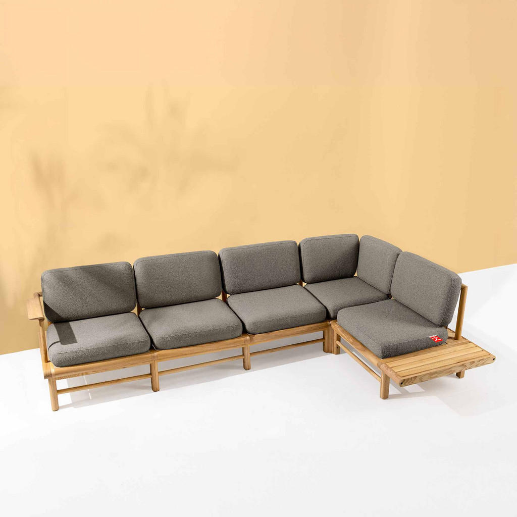 Thumbnail - Konsimo® Loungesofa, Grau, Holz, Textil, 300x80x175 cm, Loungemöbel, Gartensofas
