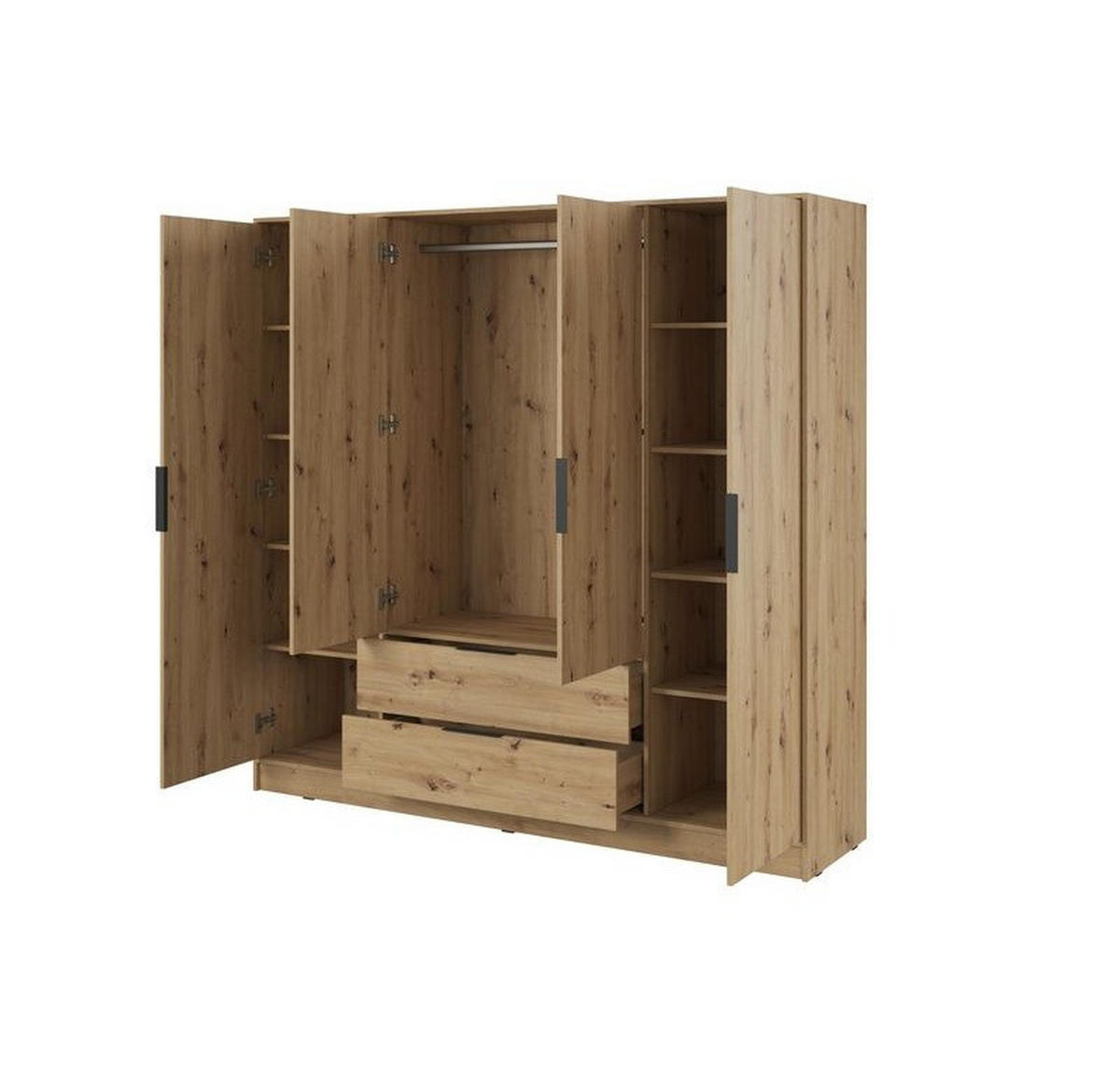 KLEIDERSCHRANK – 206 cm – Kelly – Eiche - Eiche Artisan, Holzwerkstoff (206/200/51cm) - hi-markt