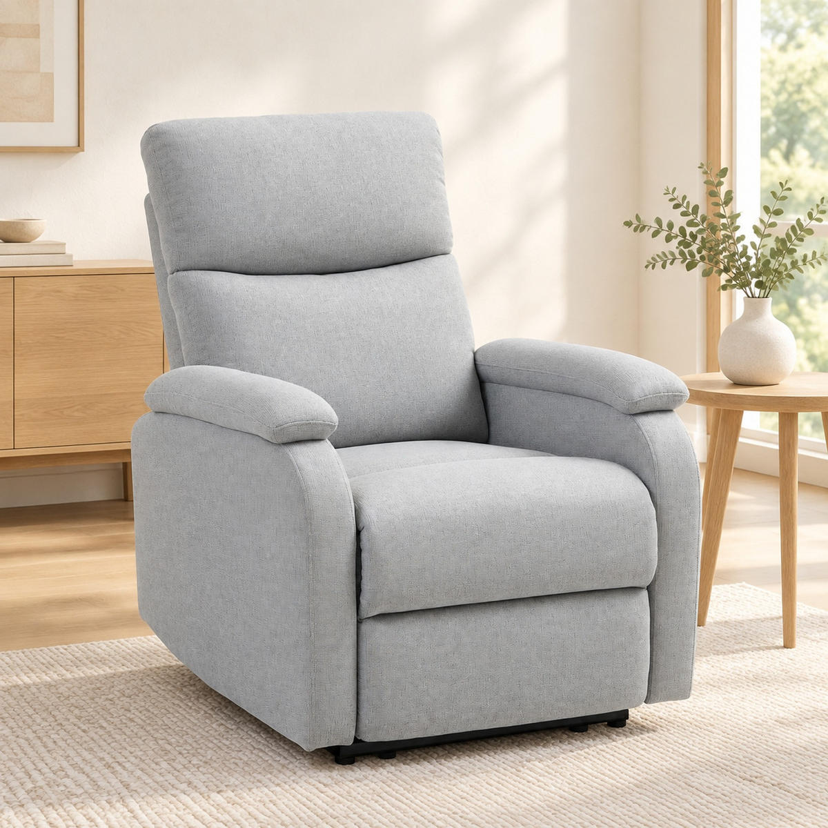 RELAXSESSEL in Grau 69x91,5x103 cm mit Liegefunktion und verstellbarer Rückenlehne - Grau, Textil (91.5/103/69cm) - IVMEU