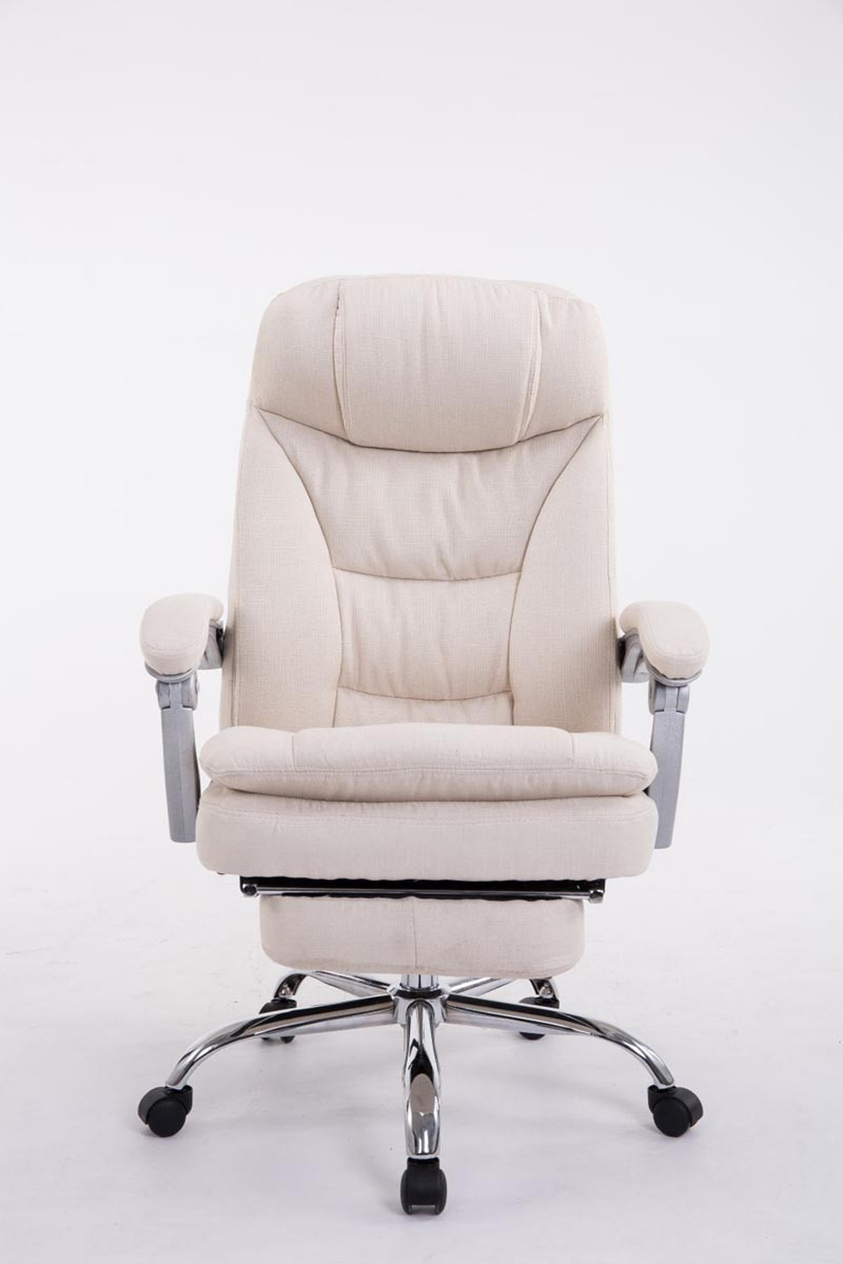 CHEFSESSEL Stoff Creme - Chromfarben/Creme, Textil/Metall (67/112/67cm) - CLP