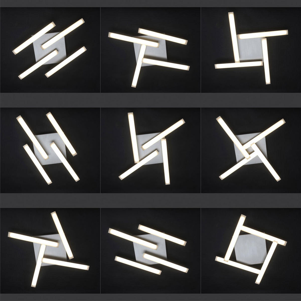 LED DECKENLEUCHTE Metall Silber - Silberfarben, Metall (56.5/56.5/9cm)