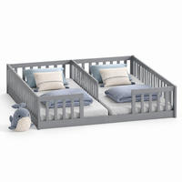 KINDERBETT 90/200 mit Sicherheitsgitter oohne Lattenrost in Grau - Grau, Holzwerkstoff (90/200cm) - EVRYAE