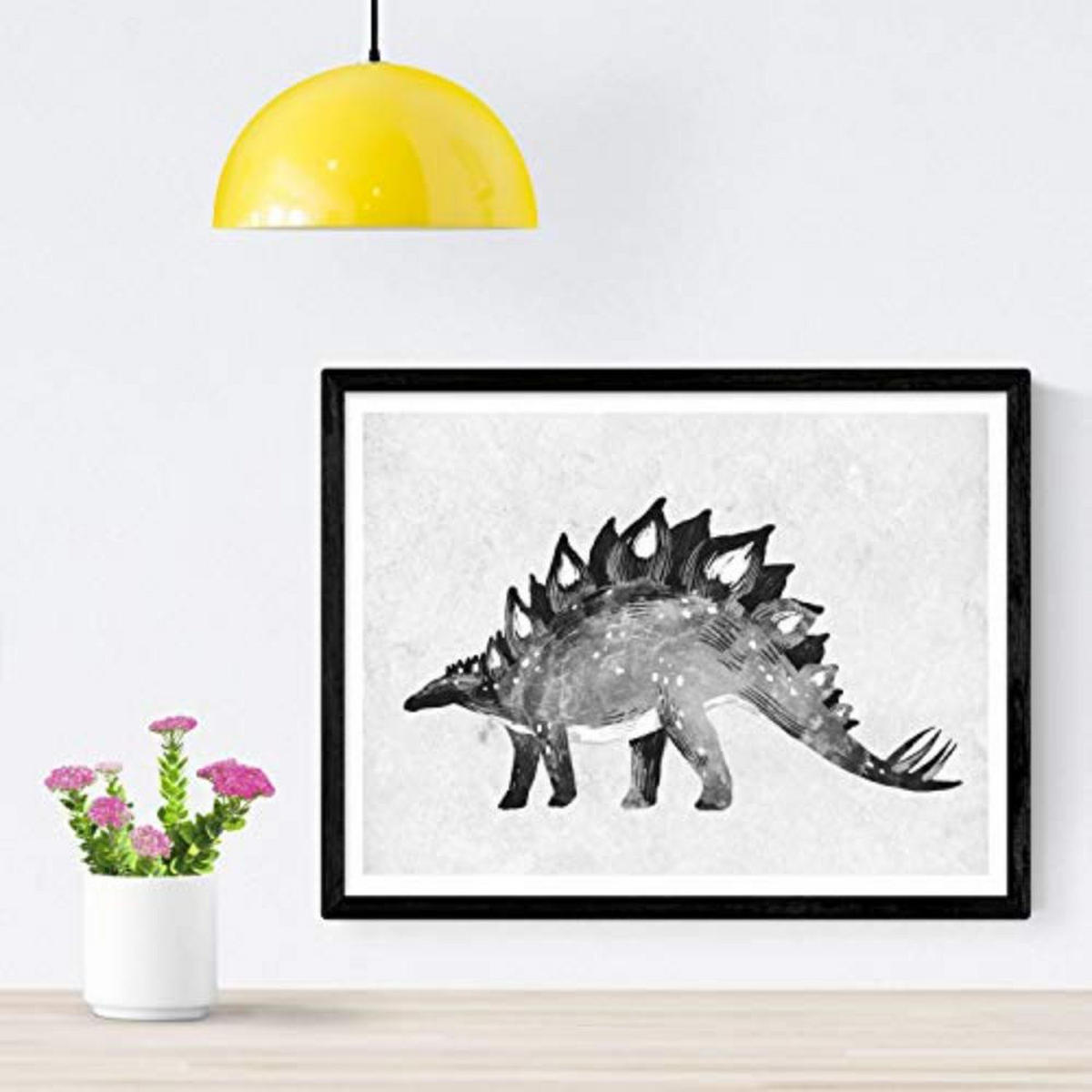 POSTER Set mit 4 schwarze Dinosaurier A3 Rahmenlos - Klar, Papier (29.7/3cm) - Nacnic
