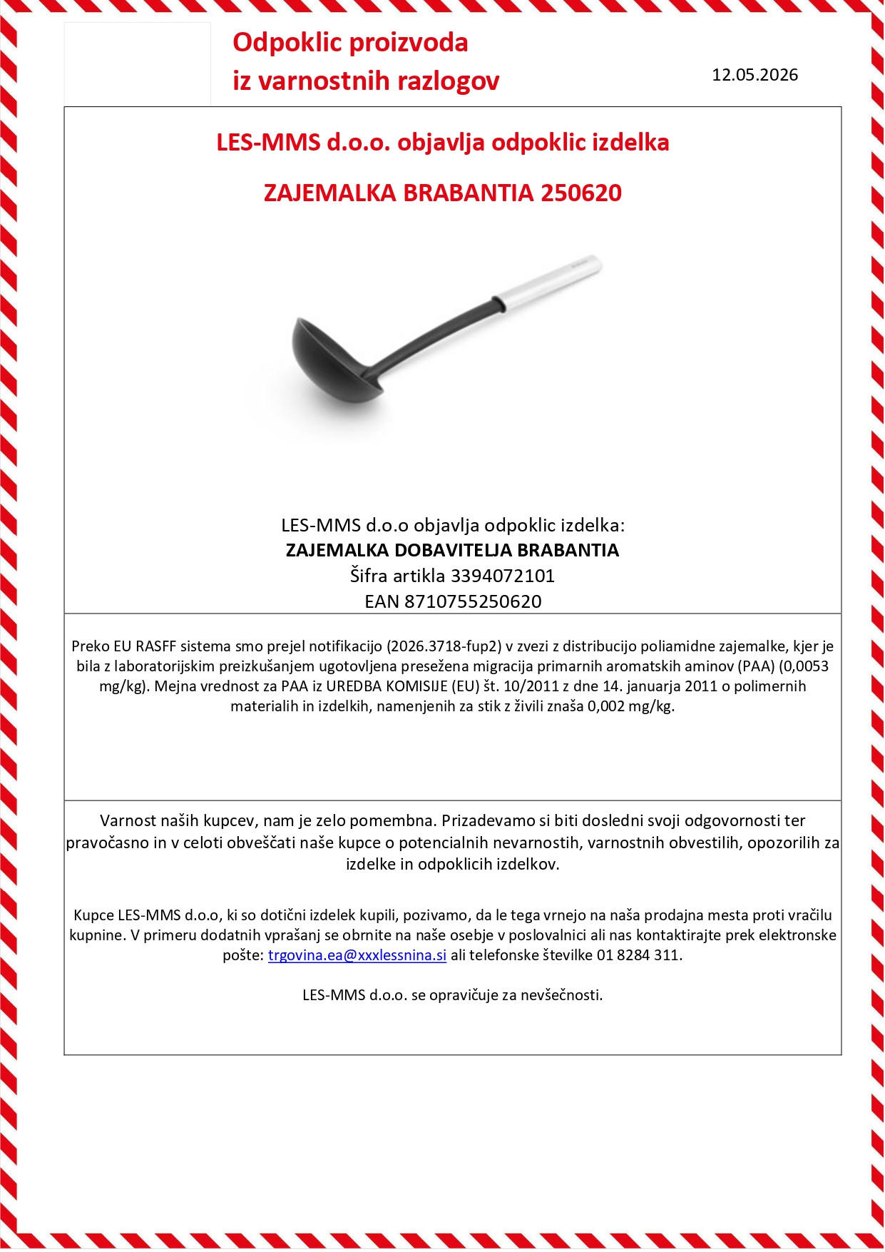 ODPOKLIC ZAJEMALKA BRABANTIA 3394072101