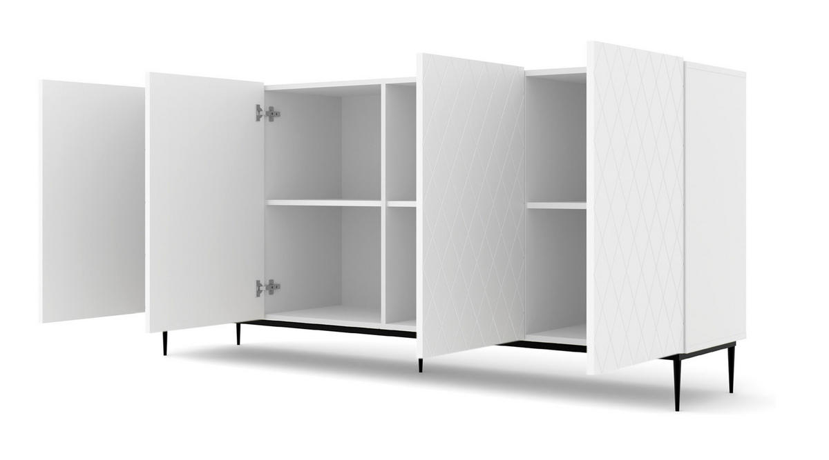 KOMMODE Weiß, Schwarz 193/90/40 - Schwarz/Weiß, Holzwerkstoff (193/90/40cm) - RAUMHIRSCH FURNITURE