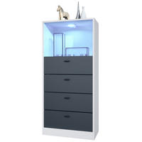 KOMMODE Pino Fronten in Anthrazit matt - Dunkelgrau/Anthrazit, Holzwerkstoff (56/125/36cm) - Vladon