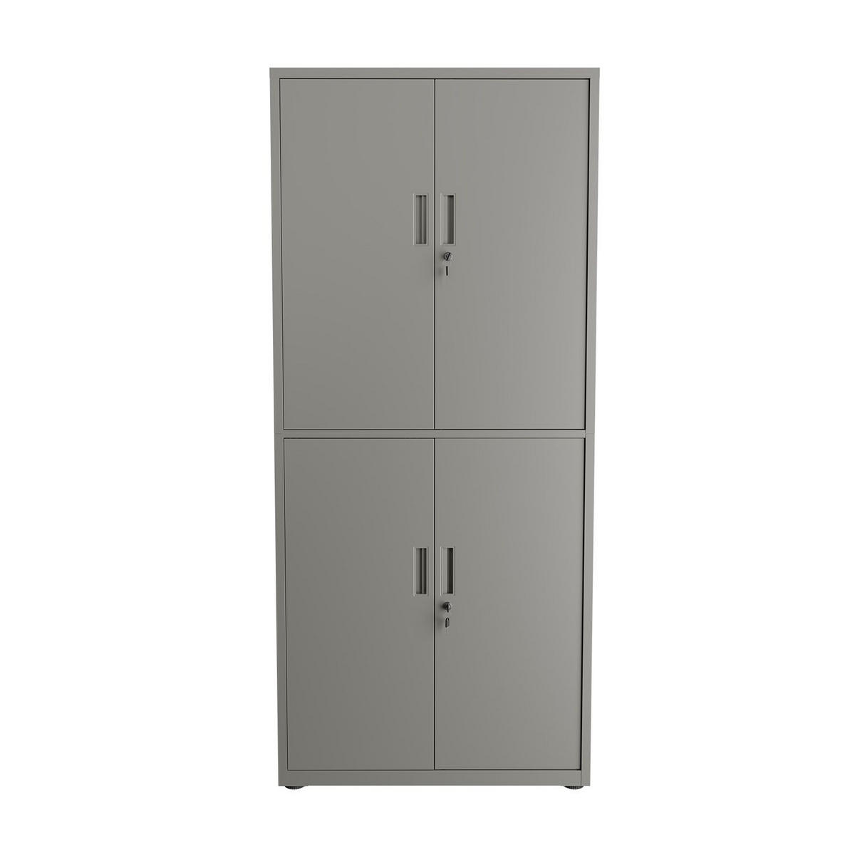 METALLSCHRANK 180/80/40 cm hellgrau abschließbar - Hellgrau, Metall (80/180/40cm) - Juskys