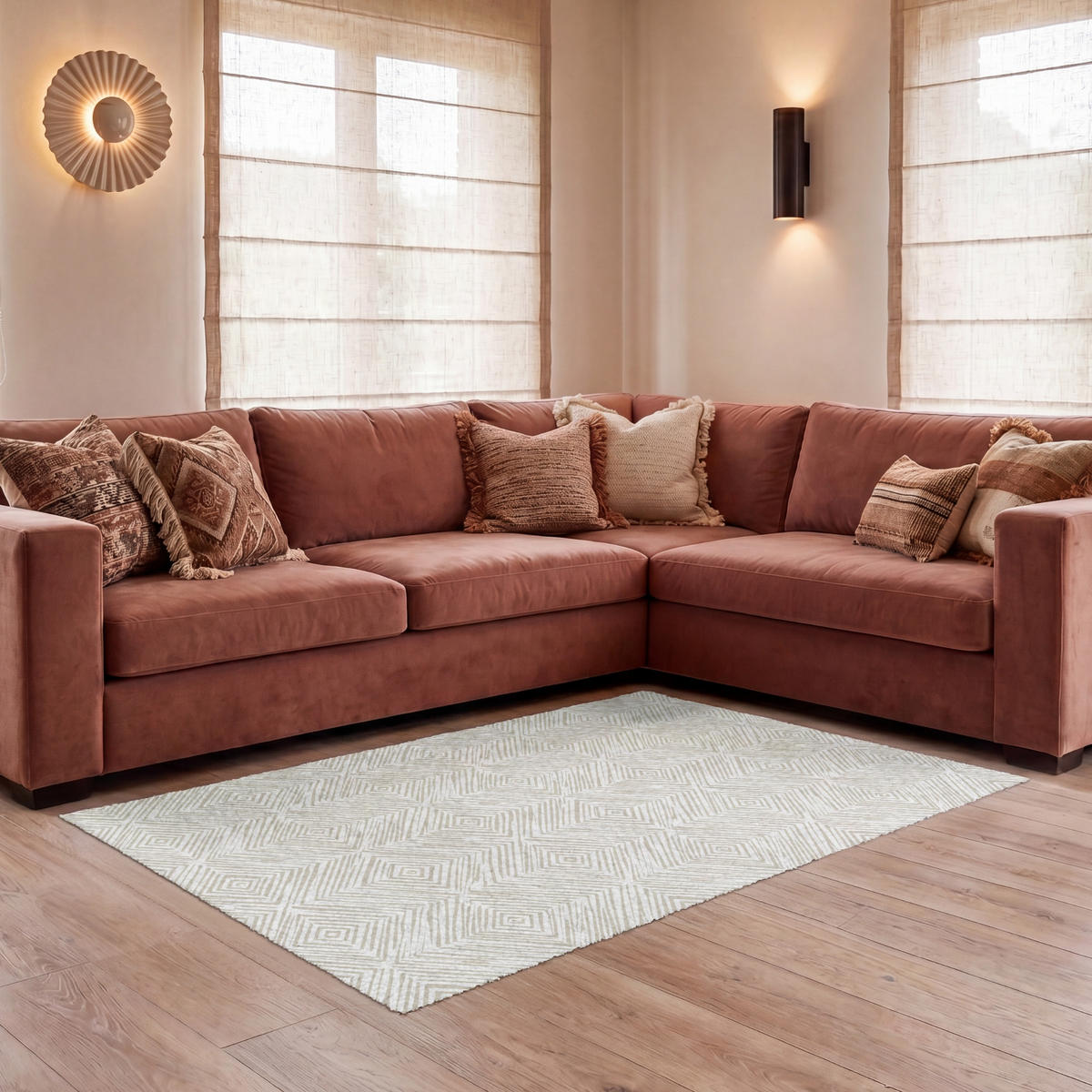 KOBERCE - Abstraktné - Diamanty - Béžová - 150x90 cm - béžová, textil/plast (150/0.4cm) - OnlyWow