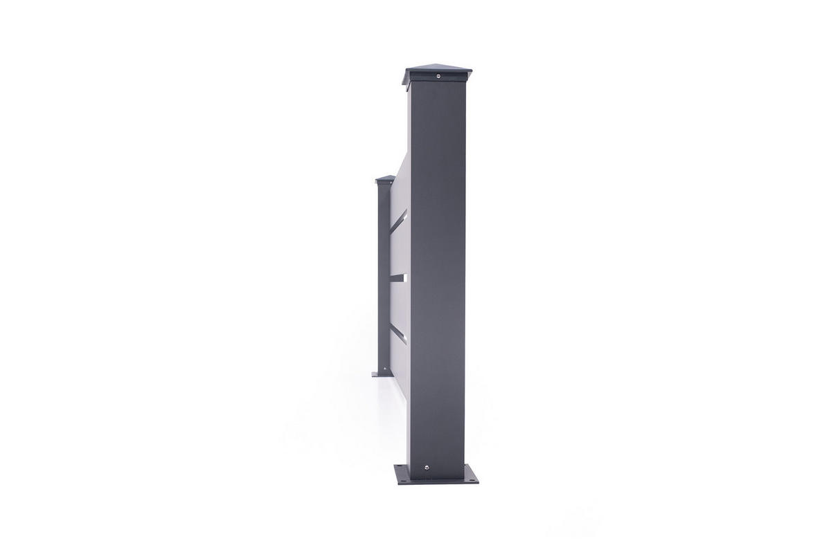 VORGARTENZAUN 3er-Set Vogel grau 1,9m H.80cm aluminium - Grau, Metall (567/80cm) - Casanoov