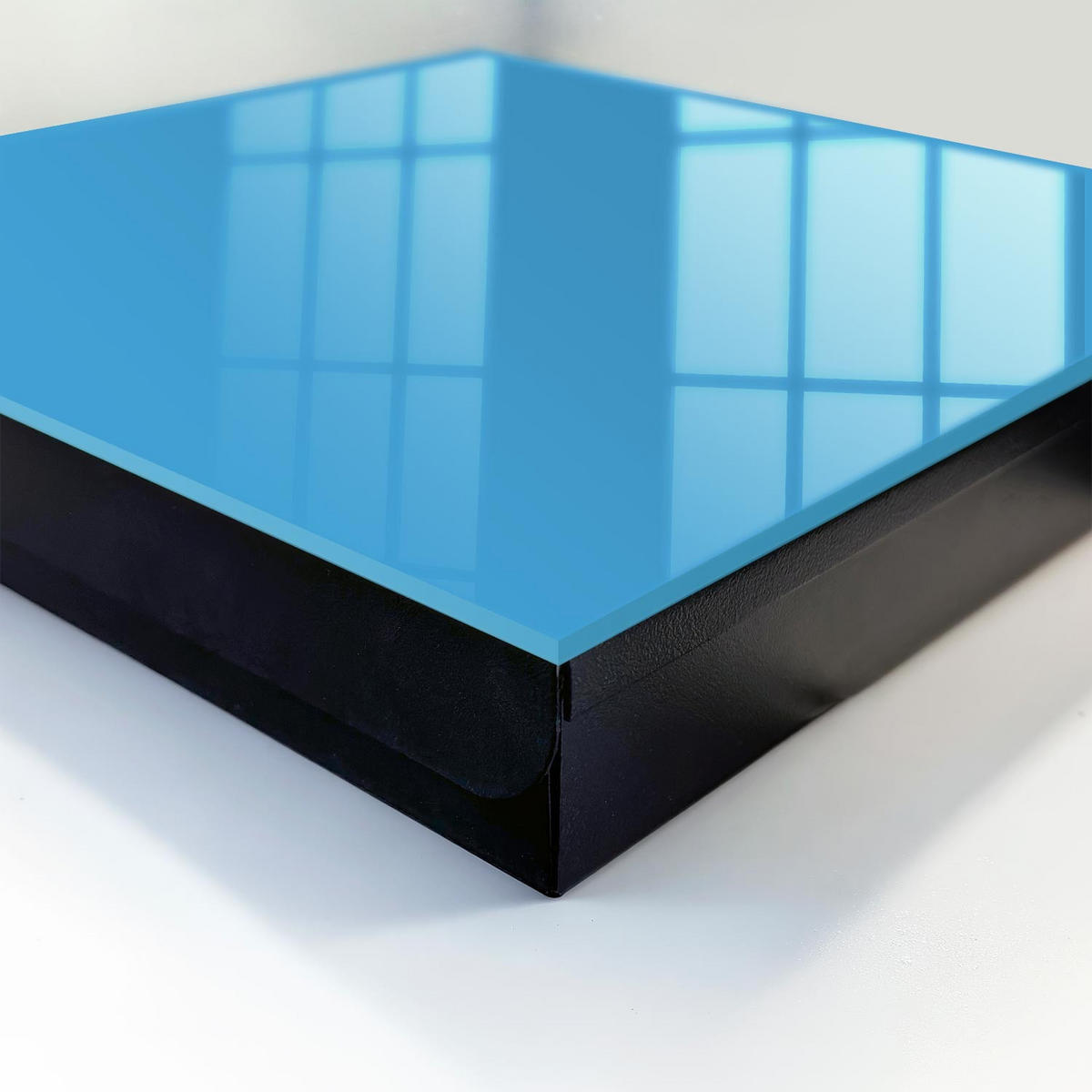 SCHLÜSSELBOX Schwarz 30x30 cm- Türöffnung nach rechts - Blaues Wasser - Blau, Metall (30/30/5cm) - TULUP
