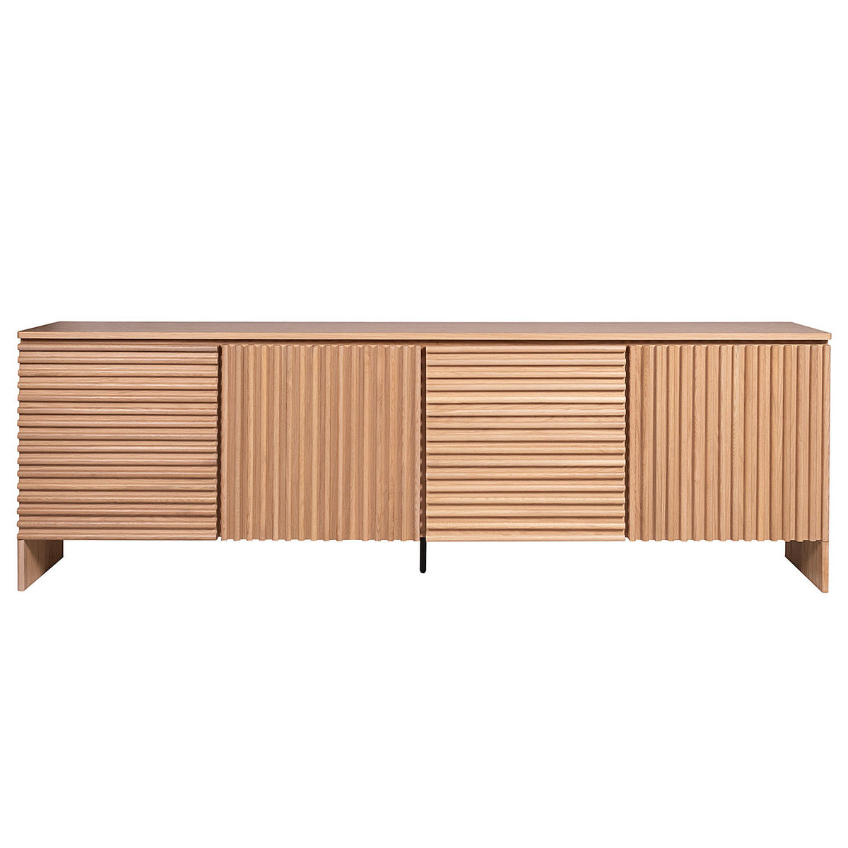 SIDEBOARD - Akazie massiv / Eisen, 230 cm - Eichefarben, Holzwerkstoff (231/75/40cm) - home24