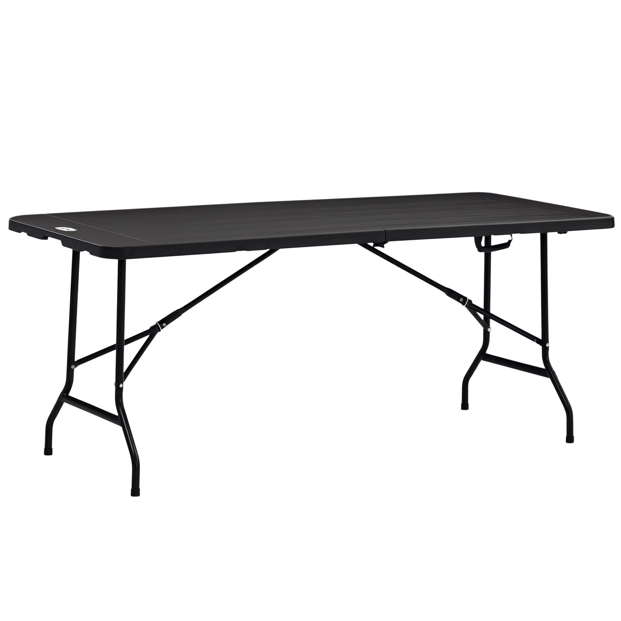 GARTENTISCH DE-07246 klappbar, für 6 Personen mit Holzoptik Dunkelgrau - Dunkelgrau, Kunststoff/Metall (180/75.5/73cm) - ComfortXL