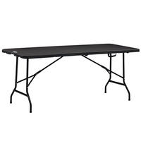 GARTENTISCH DE-07246 klappbar, für 6 Personen mit Holzoptik Dunkelgrau - Dunkelgrau, Kunststoff/Metall (180/75.5/73cm) - ComfortXL