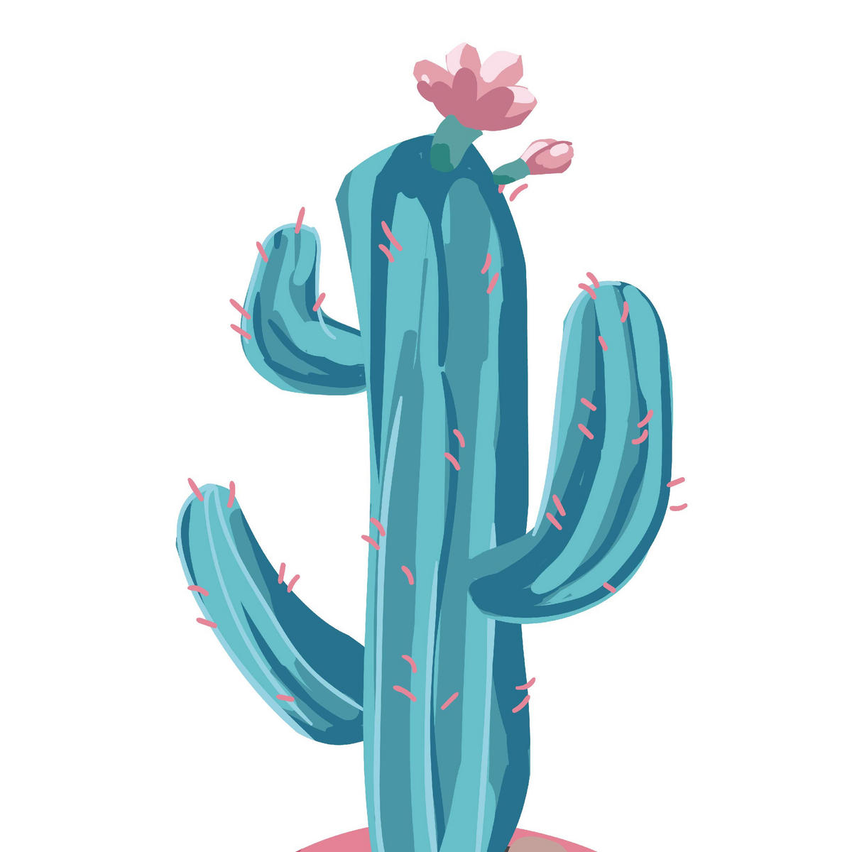 POSTER Set Mit 6 Kaktus Illustriert Blätter 30X30 Rahmenlos - Klar, Papier (29/3cm) - Nacnic