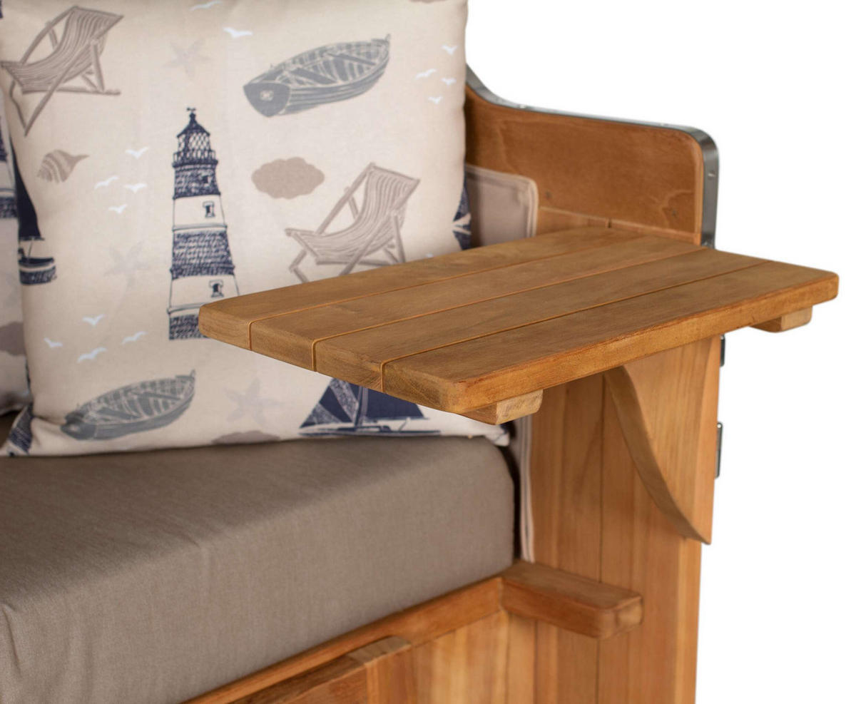 STRANDKORB XXL Düne Grande Teak Banana - Braun, Metall (142/170/95cm) - Mr. Deko