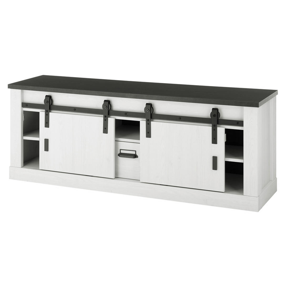 LOWBOARD Shelton-61 - Weiß, Holzwerkstoff (162/61/43cm) - Lomado